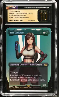 TIFA LOCKHART Final Fantasy Borderless Foil FFVII CGC Pristine 10 MTG - Image 1