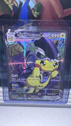 PIKACHU POKEMON MIRAIDON COSPLAY CARD NEW HOLO PRISM COLLECTION Cool Fan Art - Image 1