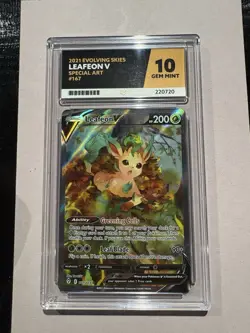 Pokemon TCG Leafeon v Evolving Skies 167/203 ACE 10 READ DESCRIPTION Tiny Crack - Image 1