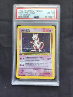 Pokemon Cards: FRENCH Base Set 1st Edition Rare Holo: Mewtwo 10/102 PSA 8 - Image 2