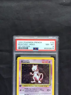 Pokemon Cards: FRENCH Base Set 1st Edition Rare Holo: Mewtwo 10/102 PSA 8 - Image 3