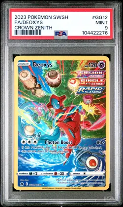 2023 POKEMON SWORD & SHIELD CROWN ZENITH #GG12 FULL ART/DEOXYS PSA 9 - Image 1