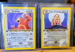 Pokemon 1st Edition Ursaring & Dark Ursaring Non Holo M-NM Unplayed - Image 1