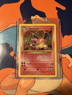 Pokemon Charizard Base Set First Edition Holographic Shadowless Holo - Image 1