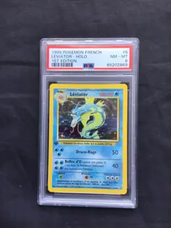 Pokemon Cards: FRENCH Base Set 1st Edition Rare Holo: Gyarados 6/102 PSA 8 - Image 1