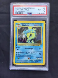 Pokemon Cards: FRENCH Base Set 1st Edition Rare Holo: Gyarados 6/102 PSA 8 - Image 2