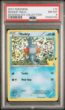 2021 POKEMON MCDONALD'S COLL #19 MUDKIP-HOLO PSA 8 - Image 1