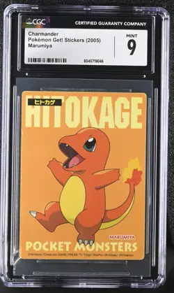 Pokemon Charmander Marumiya Get! Sticker 2005 CGC 9 Mint POP 1 Japan - Image 1