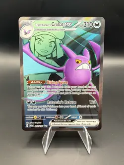 Team Rocket's Crobat ex 217/182 Destined Rivals Pokemon TCG Full Art FA NM - Image 1