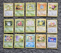 1999 Pokemon Basic cards 15 cards,never played with 🔥💧🍃 - Image 1