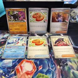Pokemon Play! Stamp Prize Pack Lot Of Cards Okidogi Froslass Buddy-Buddy Poffin - Image 1