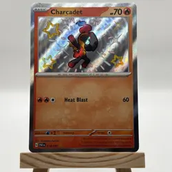Charcadet 114/091 Paldean Fates Shiny Holo Rare Pokemon TCG Card NM/M Condition - Image 1