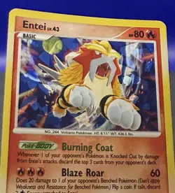 Pokemon Entei Card TCG 4/132 Secret Wonders Cracked Ice Holo Rare - MP - Image 2
