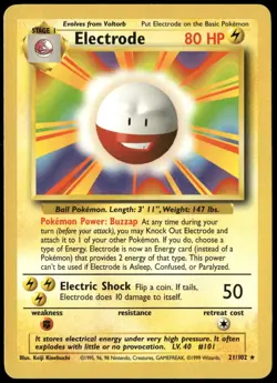 Electrode 21/102 Base Set Pokemon Card Near Mint-1 - Image 1
