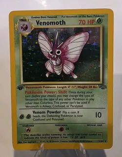 Pokemon Card - Jungle 13/64 - VENOMOTH (holo-foil) **1st Edition** *Light Play* - Image 1