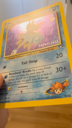 Prerelease Misty's Seadra 9/132 Gym Heroes Holo Rare Vintage Pokemon Card LP - Image 2