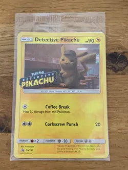 Pokemon Card Detective Pikachu SM190 Holo Rare Sealed - Image 1