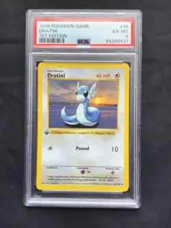 Pokemon Cards: Base Set 1st Edition Uncommon: Dratini 26/102 PSA 6 - Image 2
