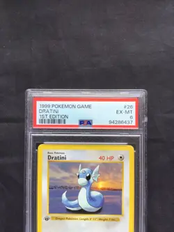 Pokemon Cards: Base Set 1st Edition Uncommon: Dratini 26/102 PSA 6 - Image 3
