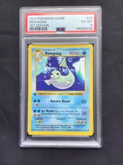 Pokemon Cards: Base Set 1st Edition Uncommon: Dewgong 25/102 PSA 6 - Image 2