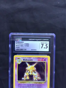 Pokemon Cards: Base Set Rare Holo: Alakazam 1/102 CGC 7.5 - Image 3