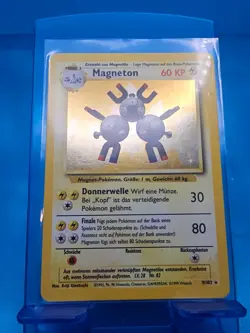 German Magneton 9/102 NM Holo Base Set Unlimited Rare Pokemon TCG Card - Image 1