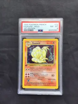 Pokemon Cards: FRENCH Base Set 1st Edition Rare Holo: Ninetales 12/102 PSA 8 - Image 1