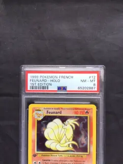 Pokemon Cards: FRENCH Base Set 1st Edition Rare Holo: Ninetales 12/102 PSA 8 - Image 3