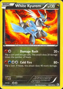 White Kyurem 102/149 Rare Boundaries Crossed Pokemon Card DMG - Image 1