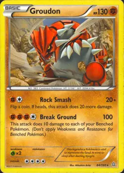 Groudon 84/160 Rare XY Primal Clash Pokemon Card HP - Image 1