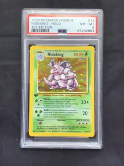 Pokemon Cards: FRENCH Base Set 1st Edition Rare Holo: Nidoking 11/102 PSA 8 - Image 2