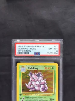 Pokemon Cards: FRENCH Base Set 1st Edition Rare Holo: Nidoking 11/102 PSA 8 - Image 3