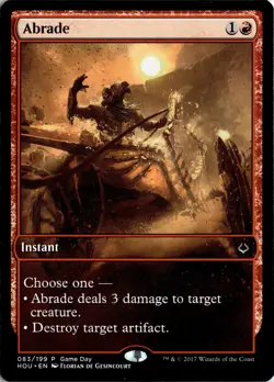 MTG Abrade (Game Day) (Full Art) (83)| NM | Hour of Devastation {HOU} - Image 1