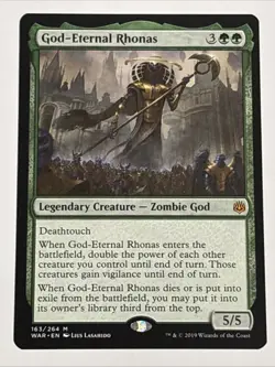MTG War of the Spark God-Eternal Rhonas 163/264 NM Mythic - Image 1