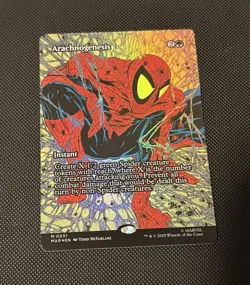 Magic The Gathering Spider-Man Arachnogenesis FOIL BODERLESS MYTHIC 0031 NM - Image 1