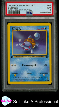 SCHIGGY POKEMON 68/82 2000 TEAM ROCKET 1ST EDITION NEAR MINT DEUTSCH PSA 7 - Image 1