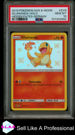 GLUMANDA POKEMON SV6/SV94 2019 HIDDEN FATES GEM MINT DEUTSCH PSA 10 - Image 1