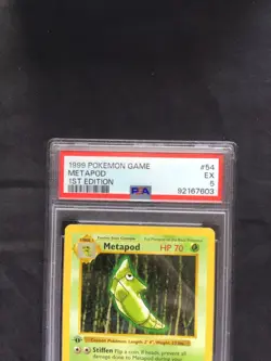 Pokemon Cards: Base Set 1st Edition Common: Metapod 54/102 PSA 5 - Image 3