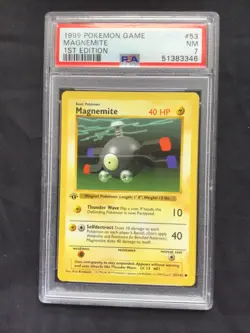 Pokemon Cards: Base Set 1st Edition Common: Magnemite 53/102 PSA 7 - Image 2