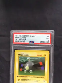 Pokemon Cards: Base Set 1st Edition Common: Magnemite 53/102 PSA 7 - Image 3