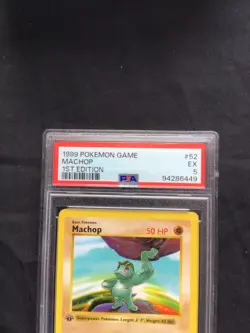 Pokemon Cards: Base Set 1st Edition Common: Machop 52/102 PSA 5 - Image 3