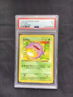 Pokemon Cards: Base Set 1st Edition Common: Koffing 51/102 PSA 5 - Image 1