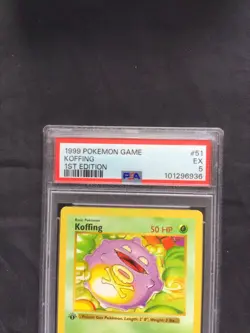 Pokemon Cards: Base Set 1st Edition Common: Koffing 51/102 PSA 5 - Image 3