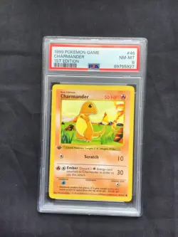 Pokemon Cards: Base Set 1st Edition Common: Charmander 46/102 PSA 8 - Image 1
