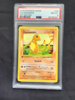 Pokemon Cards: Base Set 1st Edition Common: Charmander 46/102 PSA 8 - Image 2