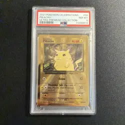 2021 PIKACHU #58 POKEMON Ultra Premium Collection Celebrations METAL CARD PSA 8 - Image 1