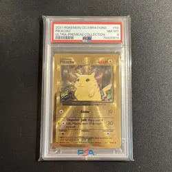 2021 PIKACHU #58 POKEMON Ultra Premium Collection Celebrations METAL CARD PSA 8 - Image 3