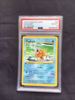 Pokemon Cards: Base Set 1st Edition Uncommon: Magikarp 35/102 PSA 6 - Image 1