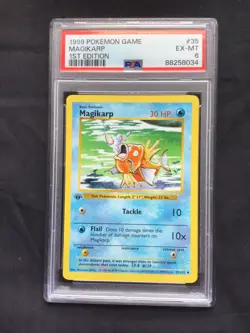 Pokemon Cards: Base Set 1st Edition Uncommon: Magikarp 35/102 PSA 6 - Image 2