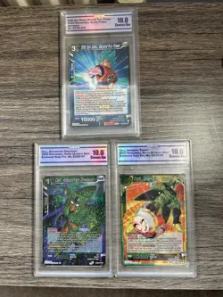 3 Graded 10 Dragon Ball Z Cards Son Goku Absorption Onslaught Unending Torrent - Image 1